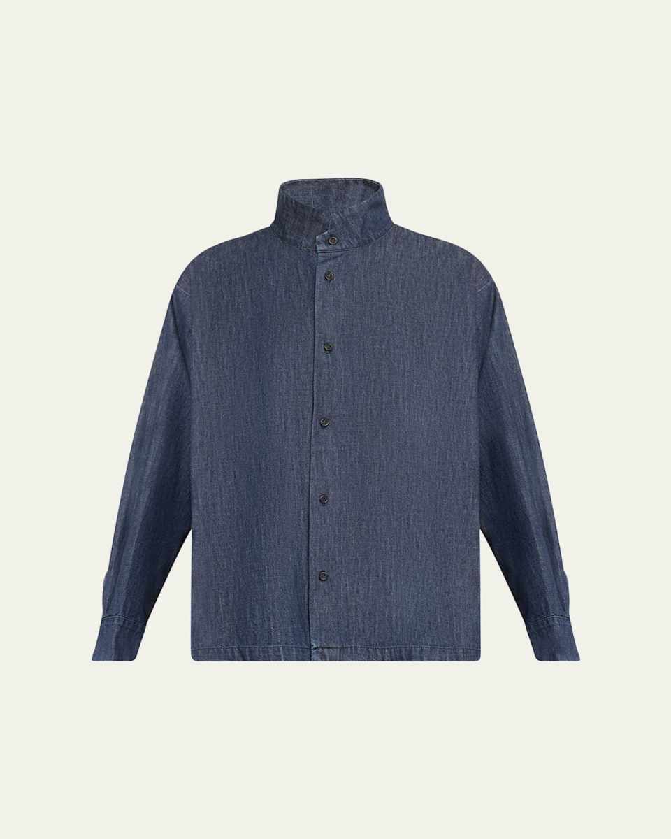 Denim Caucasus Notch Collar Jacket (Mid Plus Length)